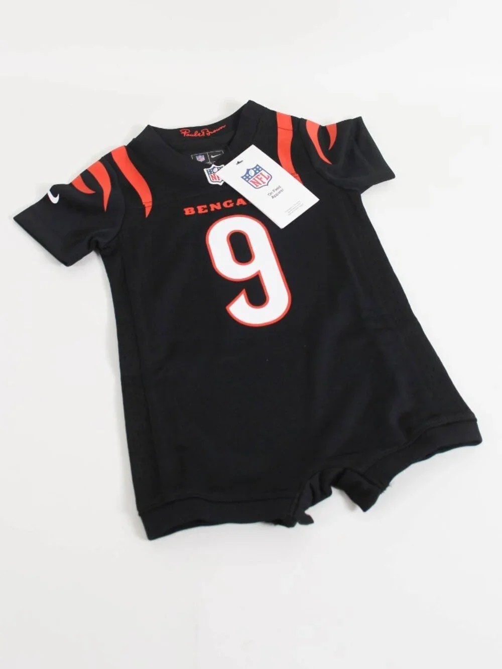 NFL Cincinnati Bengals Joe Burrow #9 Baby Jersey Romper 3/6M NWT